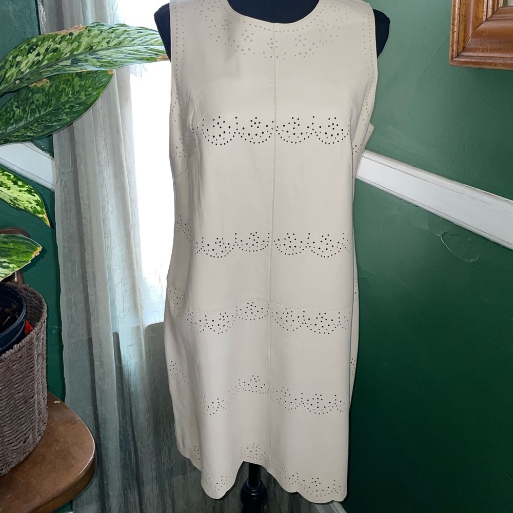 French Connection sleeveless leather Pavlova Dress NWT